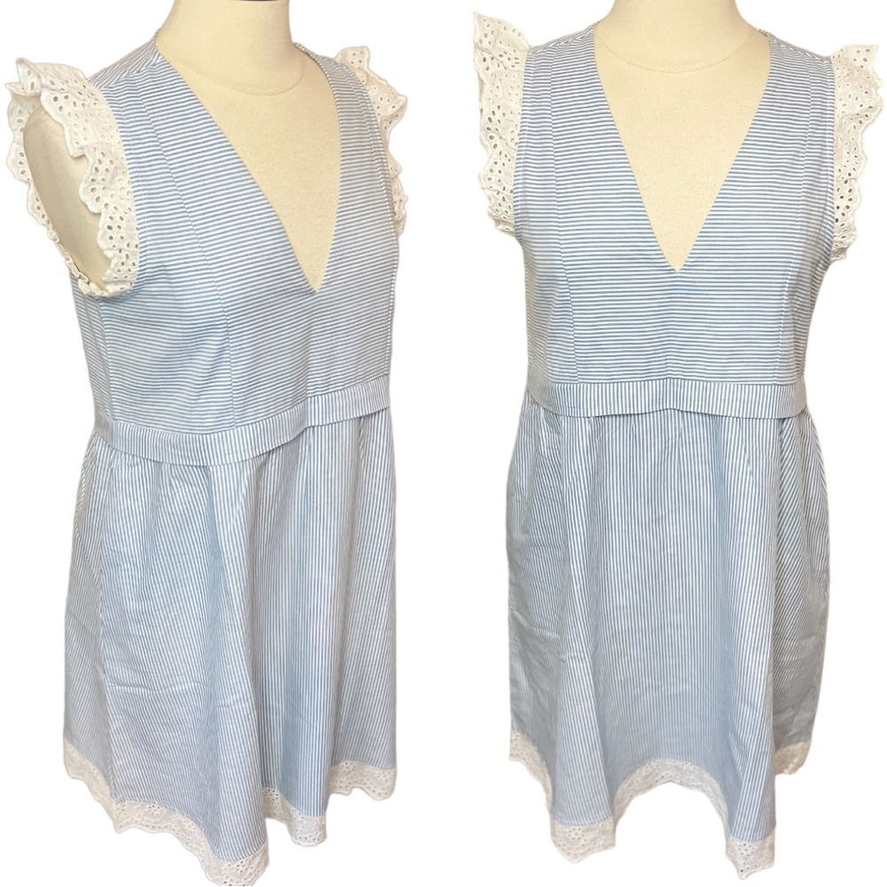Anthropologie Maigie Pinstripe Cotton Dress Size Medium